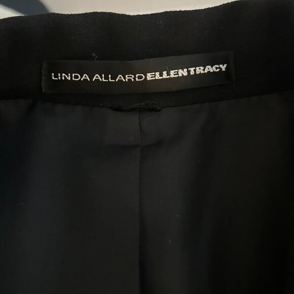 Linda Allard Ellen Tracy Black Wool Dress Coat | Long Lightweight Coat | M/L - Picture 2 of 6